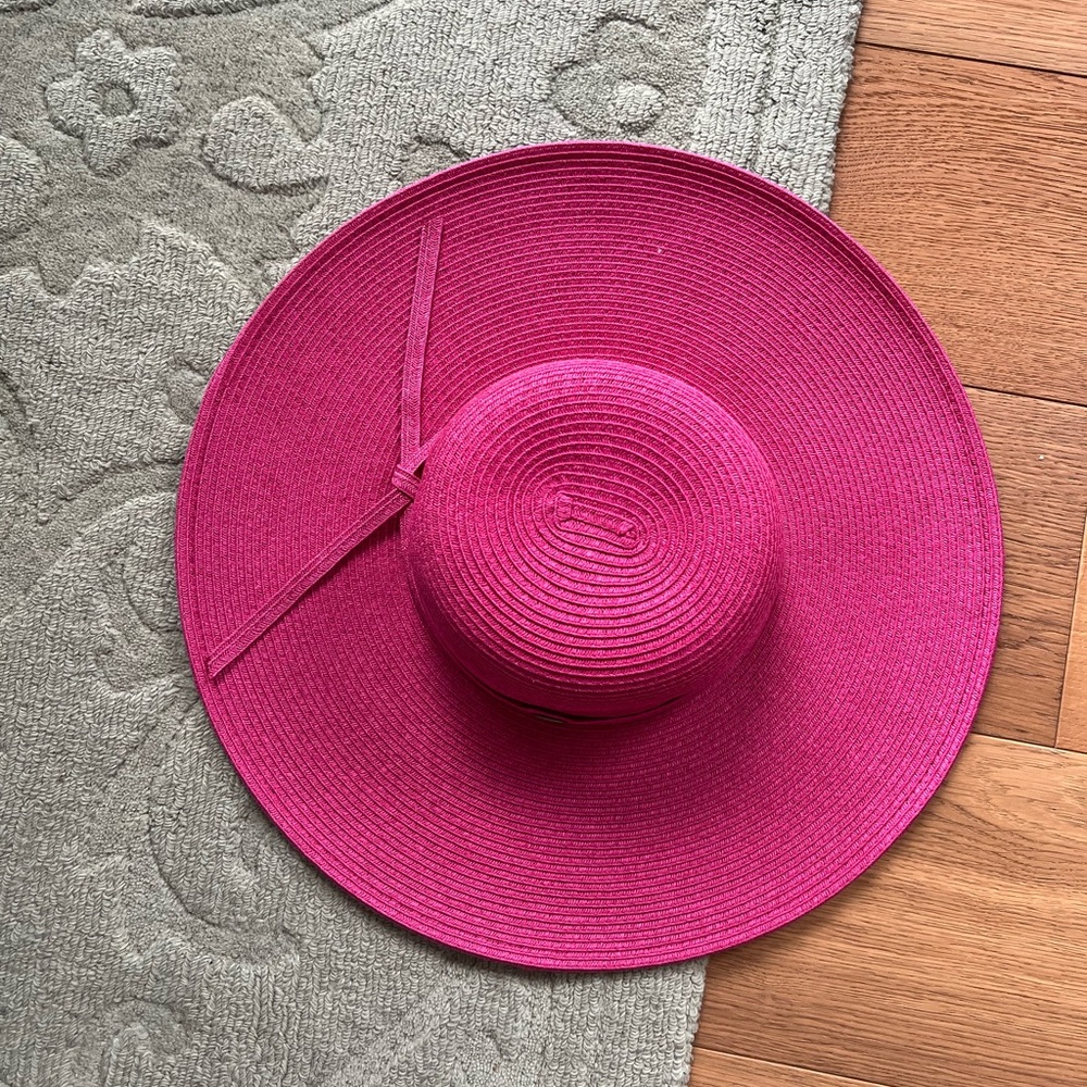 Pink Wide-Brim Sun Hat